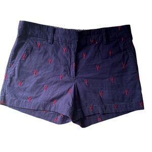 British khaki shorts crab embroidery Sz 4 blue